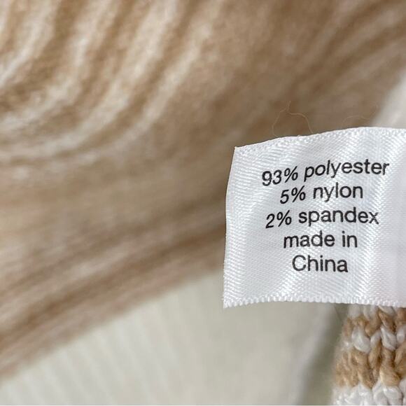 NWT Lane Bryant Cowlneck Striped Cozy Soft White Tan Warm Sweater Size 14/16 - Picture 12 of 13